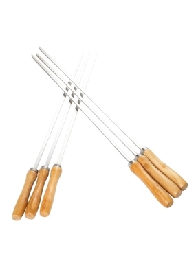 Grilling Skewers with Wooden Handles