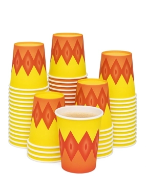 red Ghudar Design Paper Tea Cups  9 oz 60 pcs