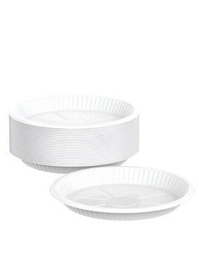 National Large Round Plastic Plate, Strong and Thick, 15 Pieces, Size No. 26