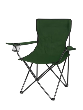 Folding fabric chair with metal frame, green color, size 95*50*33