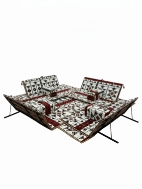 Piece Traditional Floor Seating Set of 9 pis 4 Back Rests 4 Cushions and Mat