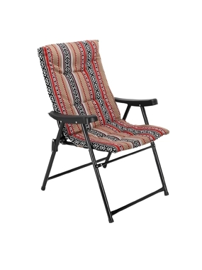 Outdoor Camping Chair with Traditional Pattern – Foldable & Comfortable
