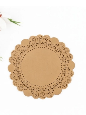 Brown Lace Paper Round Set 27.5cm