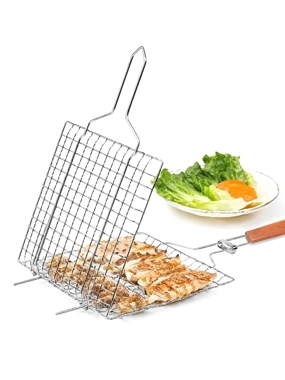 Grilling Basket with Wooden Handle  59*5.38*5.28