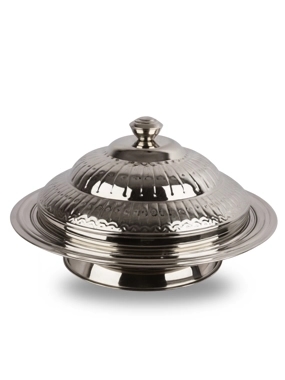 Round Stainless Steel Gozi Serving Dish with Lid – 40 cm