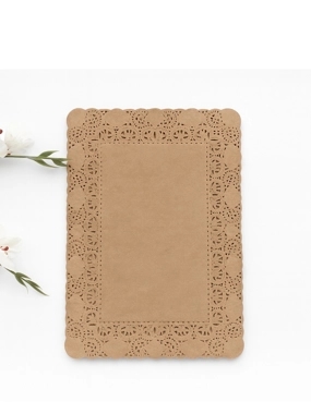 Rectangular brown lace paper, 35 x 26 cm