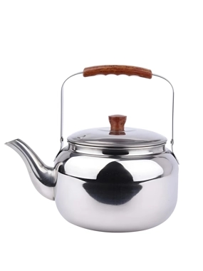 3L Stainless Steel Teapot with Heat-Resistant Wooden Handle