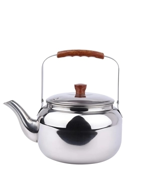 2L Stainless Steel Teapot with Heat Resistant Wooden Handle