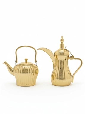 Luxury Gold Dallah and Teapot Set for Coffee and Tea
