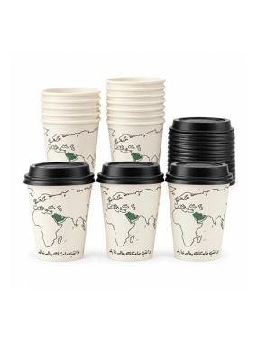 Double Wall Paper Cups with National Design 16 Cups 9 oz