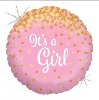 Pink baby girl balloon