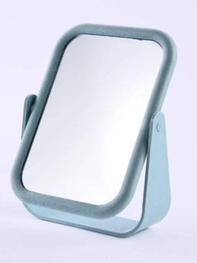 Square-shaped rotating vanity mirror