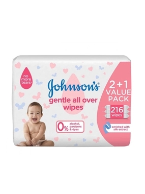 Johnson's Dye-Free Cleansing Wipes 216 Wipes 2+1