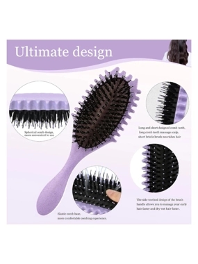 Mila Curly Hair Brush Light Purple