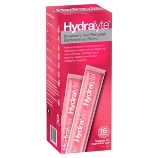 Hydralyte Ice Block Straw Kiwi 62.5Mlx16