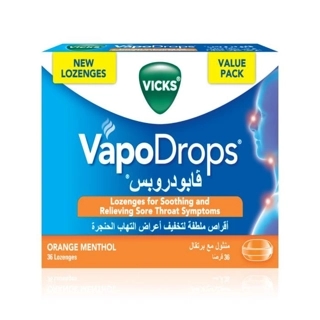 Vicks Vapodrops Orange Menthol 36 Loz (Discount Offer 25%)