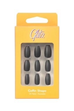 Glitz Nails Coffin - 12 Matte Black