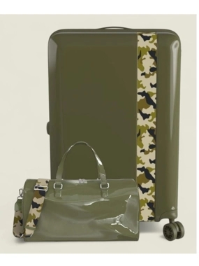 This lightweight, double-sided, shatterproof luggage from BANDE A PART is available in several sizes and colors. M: 65 x 41 x 25 cm With a leather handbag - cabin-friendly - large size