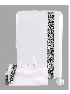 This lightweight, double-sided, shatterproof luggage from BANDE A PART is available in several sizes and colors. M: 65 x 41 x 25 cm With a leather handbag - cabin-friendly - large size