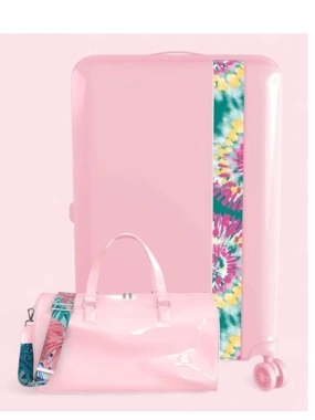 This lightweight, double-sided, shatterproof luggage from BANDE A PART is available in several sizes and colors. M: 65 x 41 x 25 cm With a leather handbag - cabin-friendly - large size