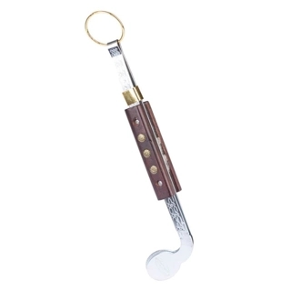 BBQ CLIP WITH WOODEN HANDLE 30CM - SILVER