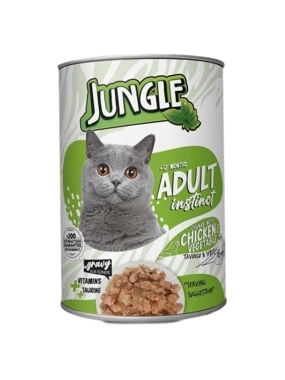 Jungle wet food for adult cats with chicken and vegetables 415g