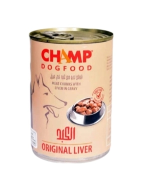 Champ Wet Food for Adult Dogs Beef Chunks with Liver in Gravy 415g