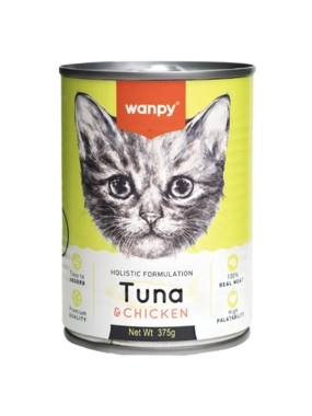 Wanpy wet cat food with tuna and chicken 375g