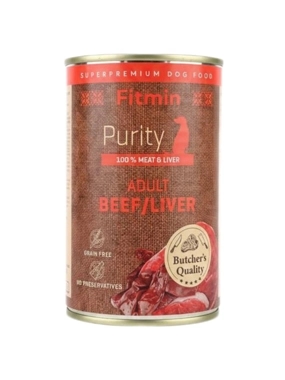 fitmin Purity Wet Food for Adult Dogs with Beef and Liver 400g
