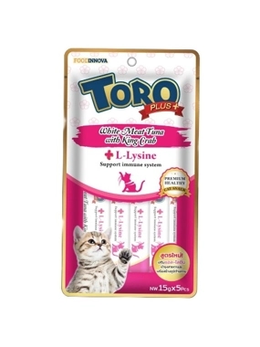 Toro Plus Cat Treats with Tuna & King Crab Rich in Lysine 15g×5