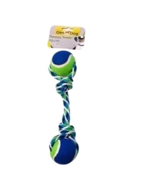 gim Dog Rope Dog Toy with Two Tennis Balls 12-30 cm