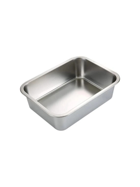 Seven Bird Stainless Steel Open Litter Box for Cats 40*30*15 cm