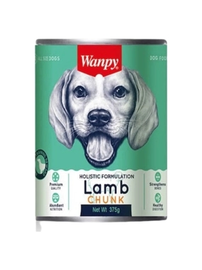 Wanpy wet dog food with chunk lamb 375g