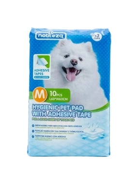 Nobleza Super Absorbent Training Mats with Adhesive Tape for Dogs 60x60 cm Size M