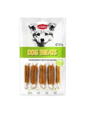 Linsen Dog Treats White Chicken Calcium Bone 100g