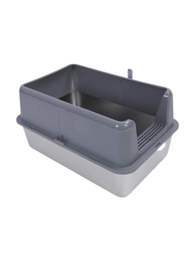Seven Bird Open Litter Box for Cats, Stainless Steel Sink with Scoop, 60*40*35 cm