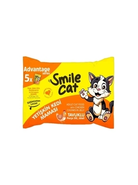 Smile Cat Wet Food for Adult Cats with Chicken Pieces in Gravy 5 x 85g