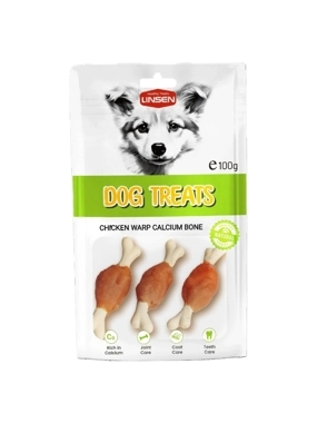 Linsen Dog Treats Calcium Bone and Chicken Wraps 100g