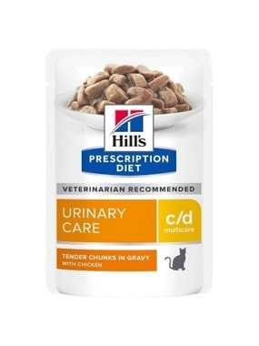 Hills Urinary C/D Wet Cat Food with Chicken Pieces in Gravy 85g