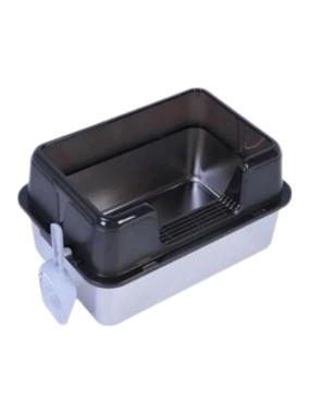 Seven Bird Open Top Raised Litter Box with Scoop in Multicolor 25*50*35cm