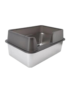 Seven Bird open stainless steel litter box for cats 25×50×35cm