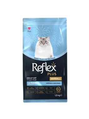 Reflex Plus Dry Food for Adult Cats with Salmon for Hairball Control 1.5kg