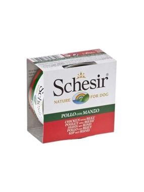Schesir Wet Dog Food with Chicken and Beef in Jelly 150g