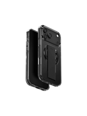 MagSafe Unique Hybrid Holder Pro Case with Grip and Camera Stand for iPhone 17 Pro Max - Clear Black