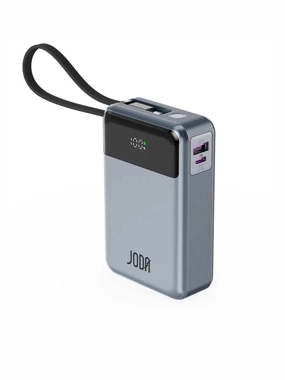 JODA 20000mAh 65W Power Bank with Type-C and USB Port with Built-in Type-C Cable