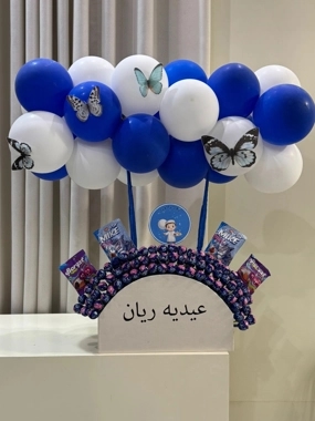 Baby boy's birthday party theme with name 2