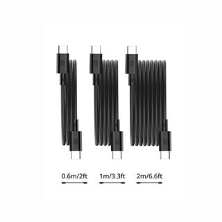 RAVPower 3 Pack Type C to Type C Cables 0.6m + 1m + 2m Black