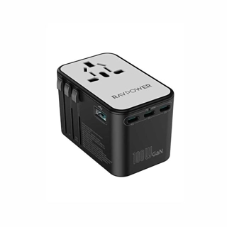 RAVPower 100W Multi Port Travel Adapter with Three Type C Ports and One USB Port