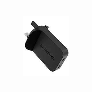 RAVPower Slim 65W Dual Port Type C Wall Charger Black