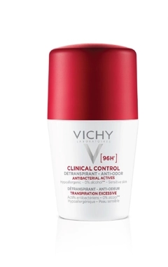 Vichy Clinical Control For Women 96H Antiperspirant Roll‑On, Anti‑Odor, Alcohol‑Free for Sensitive Skin 50 ml